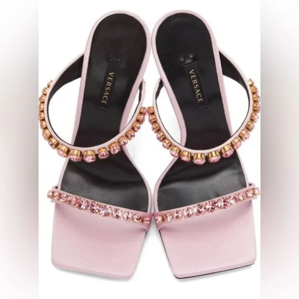 Versace satin heeled